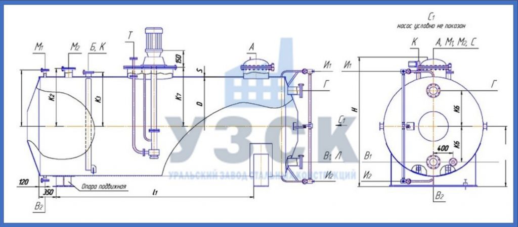 Чертеж емкости ГКК в Петрозаводске